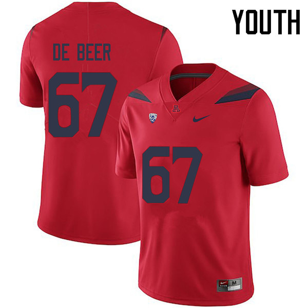 Youth #67 Gerhard de Beer Arizona Wildcats College Football Jerseys Sale-Red - Click Image to Close